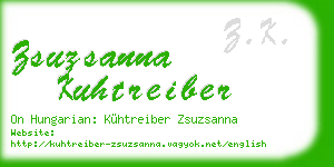 zsuzsanna kuhtreiber business card